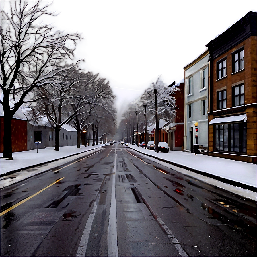 City Street With Snowfall Png Jhu13 PNG Image