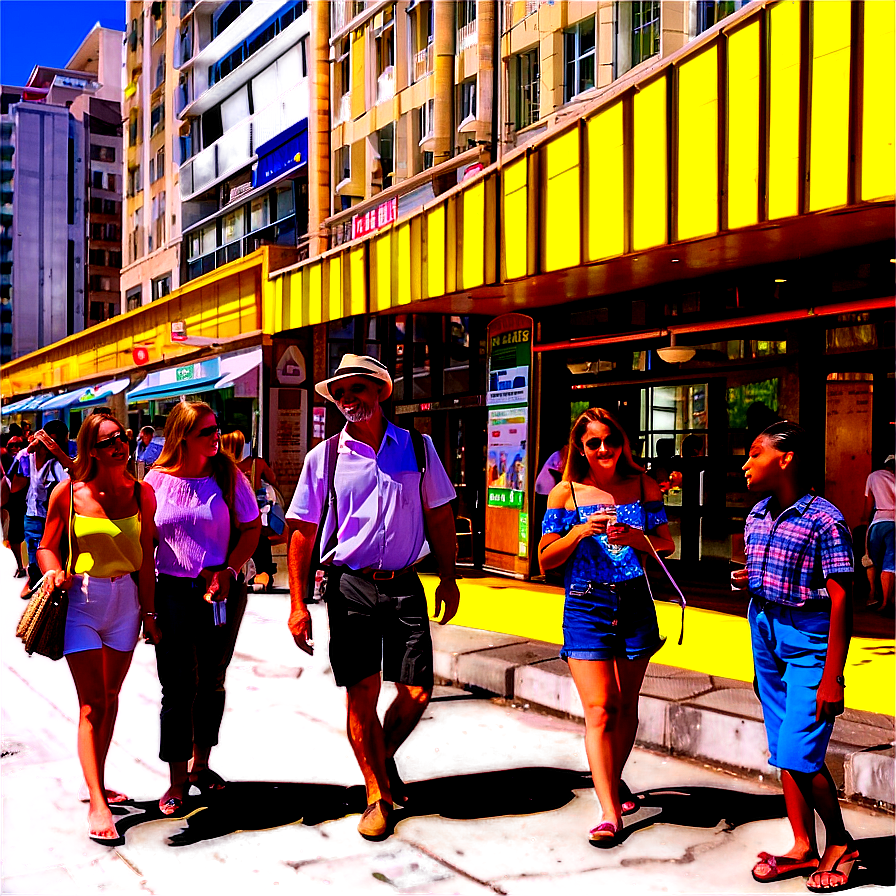 City Street With Tourists Png Bam95 PNG Image