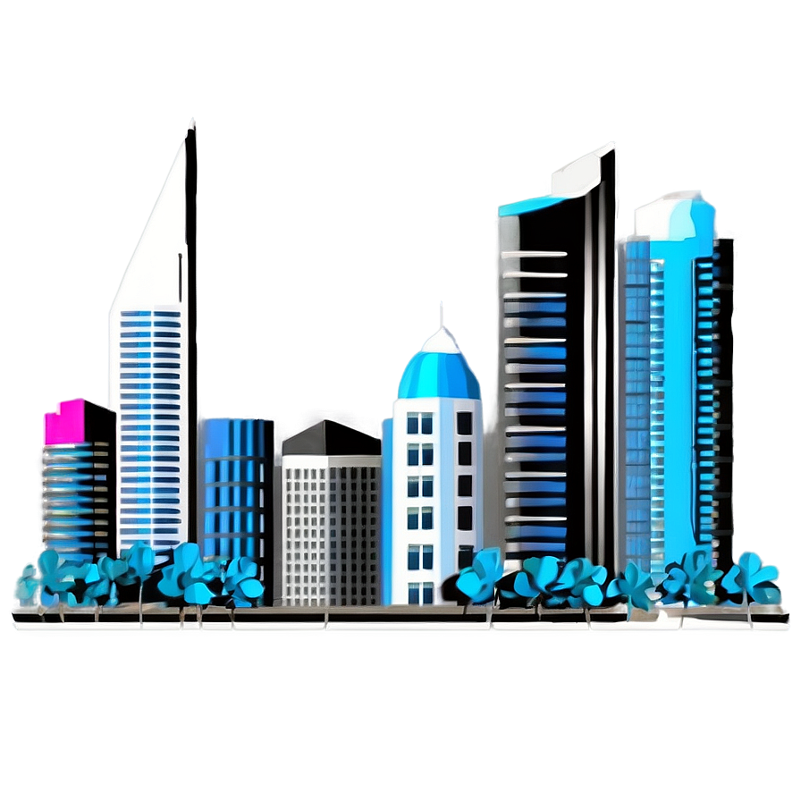 Cityscape With Skyscrapers Png 2 PNG Image