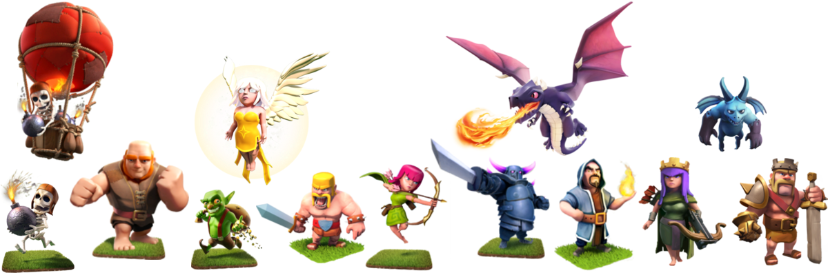 Clashof Clans Characters Lineup PNG Image