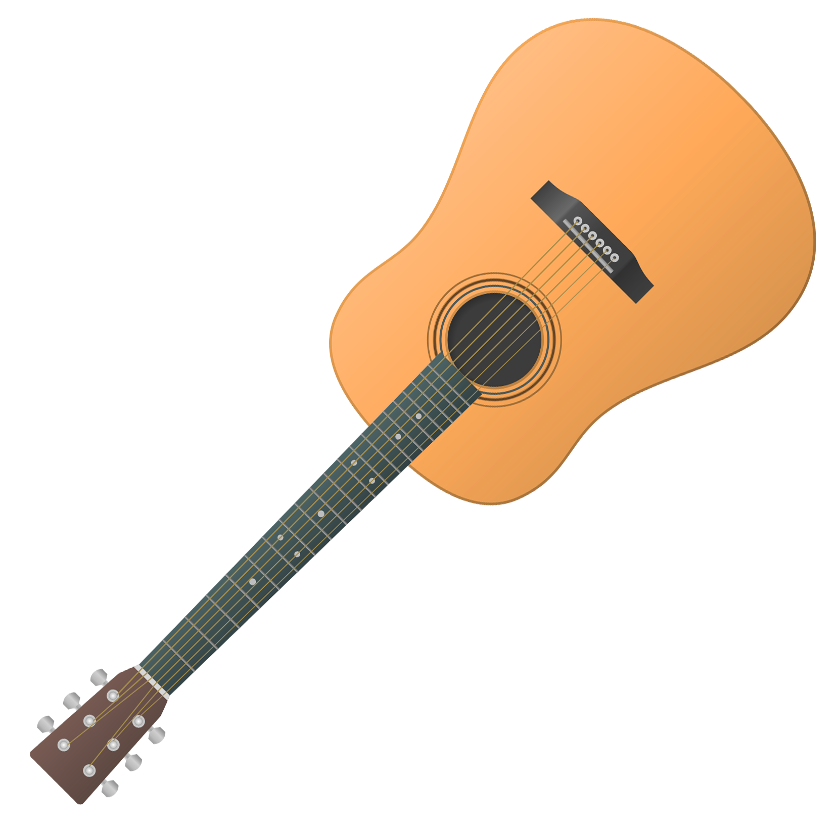 Classic Acoustic Guitar Illustration PNG Image