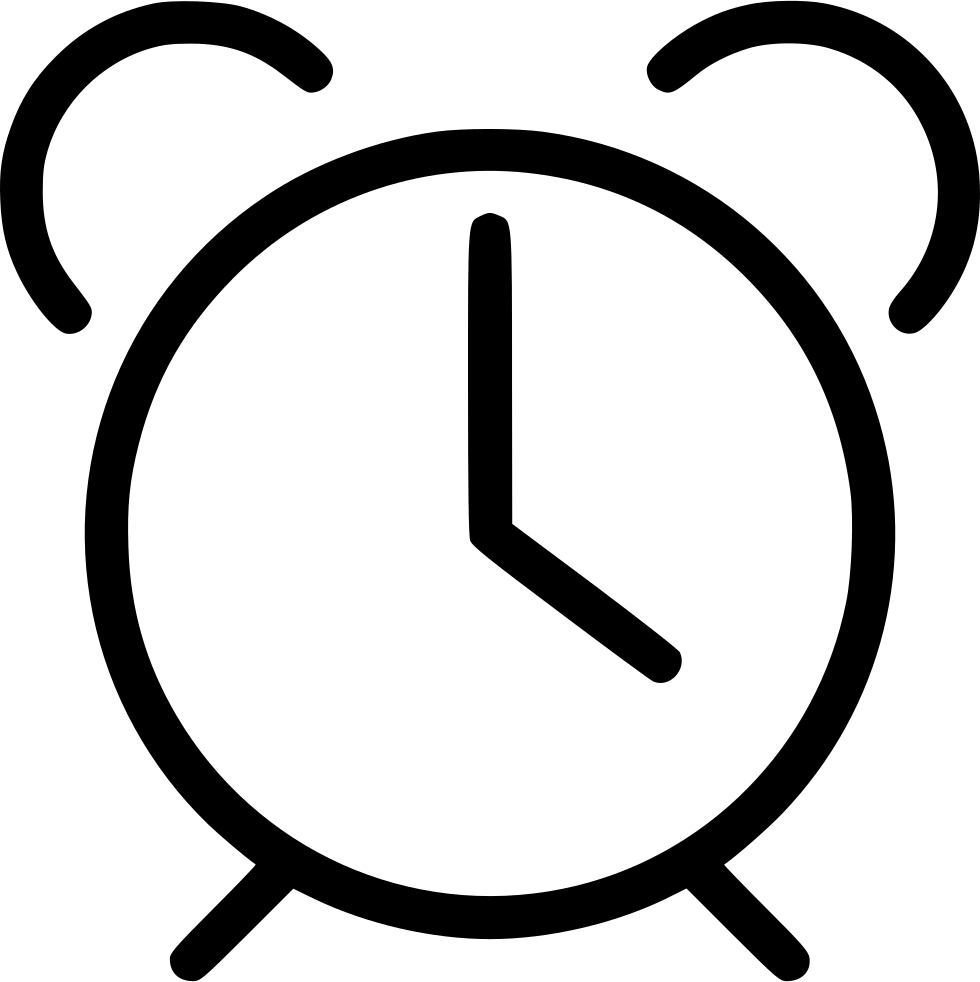 Classic Alarm Clock Outline PNG Image