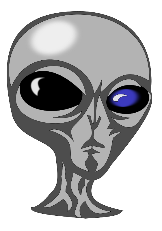 Classic Alien Head Graphic PNG Image