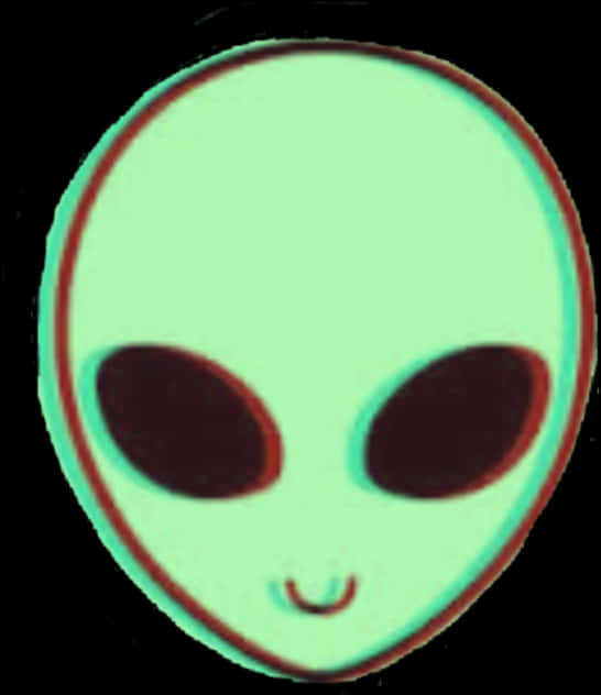 Classic Alien Head Illustration PNG Image