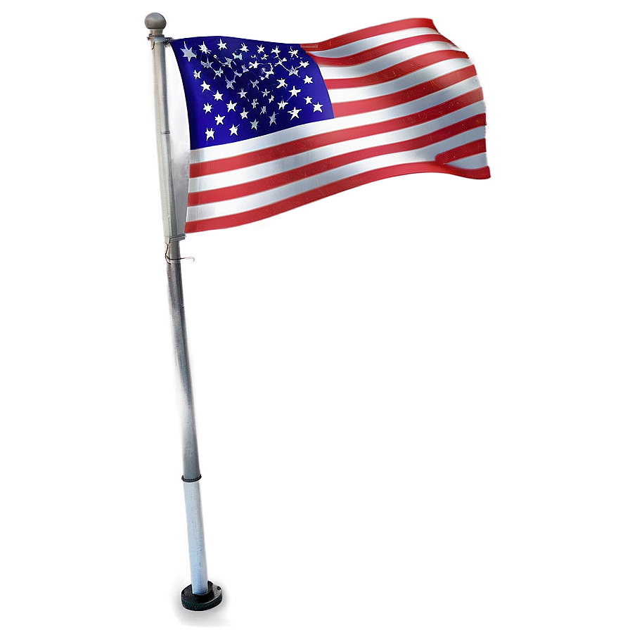 Classic American Flag On Pole Png 33 PNG Image