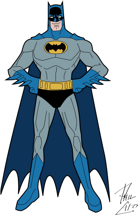 Classic Animated Batman Pose PNG Image