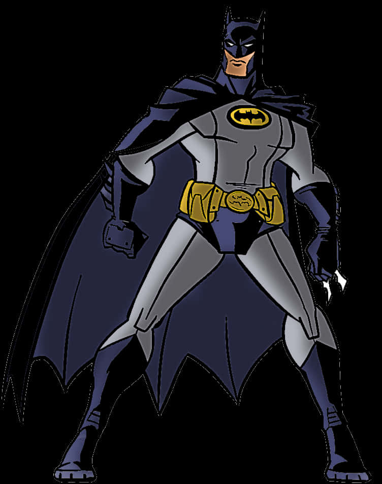 Classic_ Animated_ Batman_ Stance PNG Image