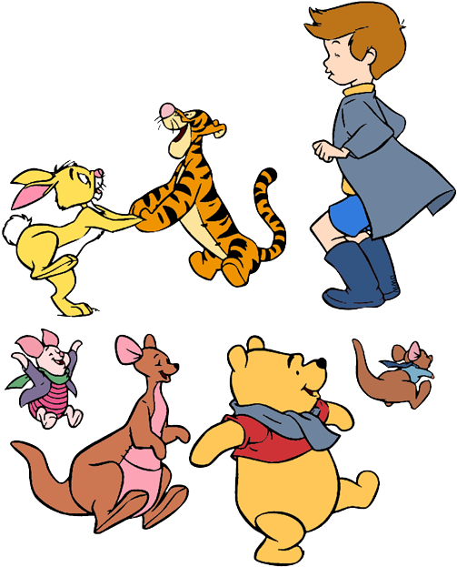 Classic Animated Characters Celebration PNG Image