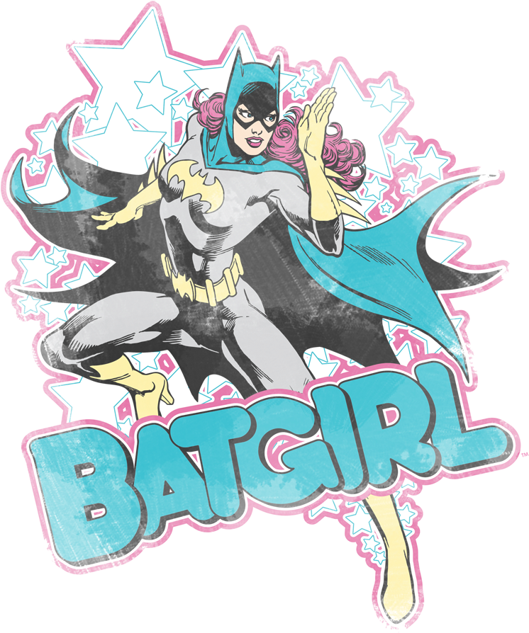 Classic Batgirl Comic Art PNG Image