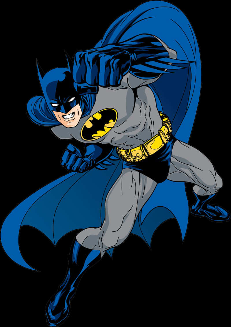 Classic Batman Action Pose PNG Image