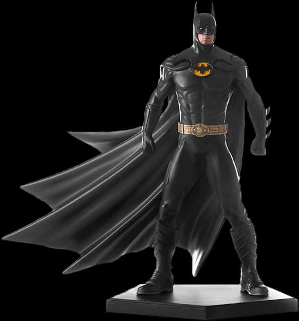 Classic Batman Figure Stance PNG Image