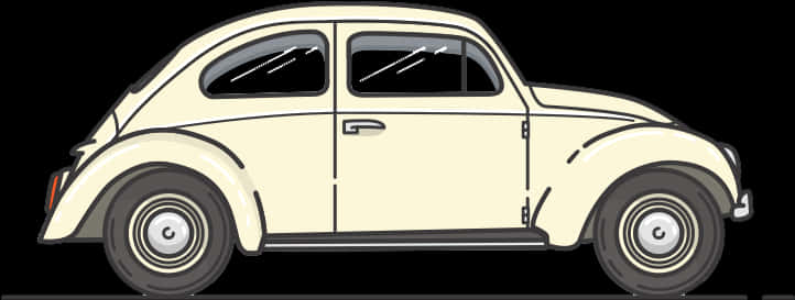 Classic Beetle Car Side View PNG Image