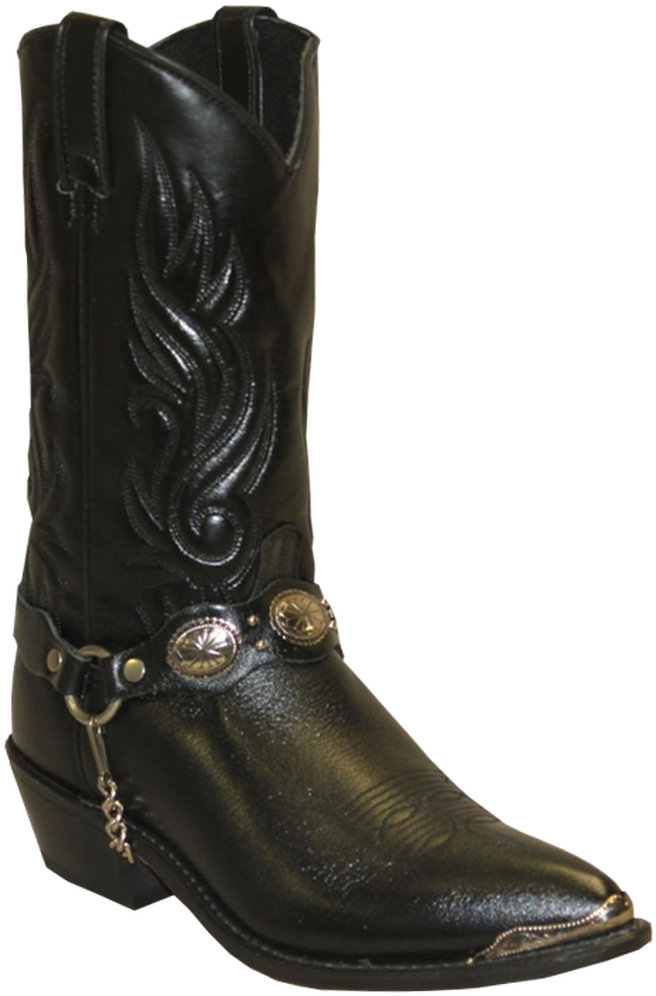 Classic Black Cowboy Boot PNG Image