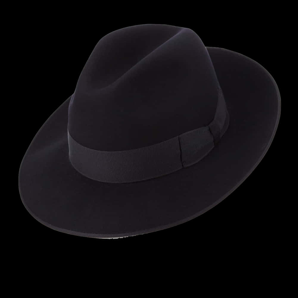 Classic Black Fedora Hat PNG Image