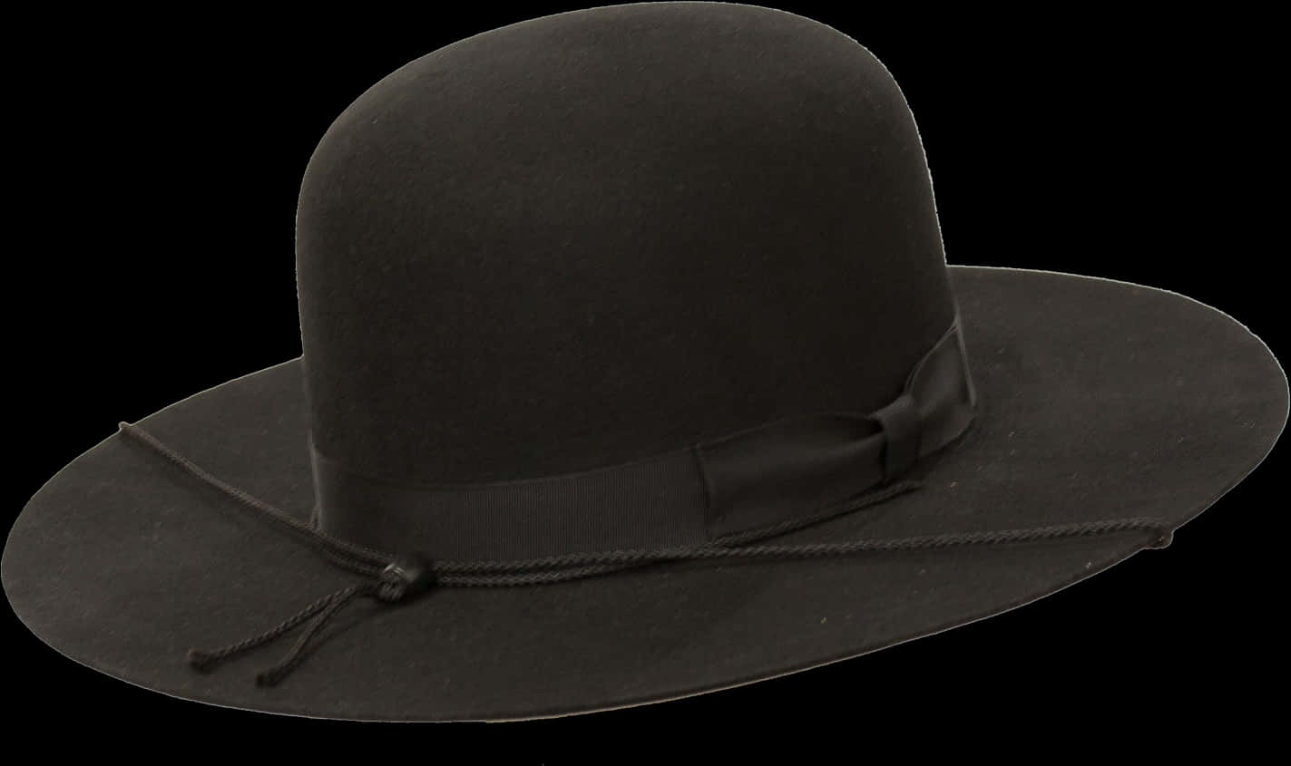 Classic Black Fedora Hat PNG Image