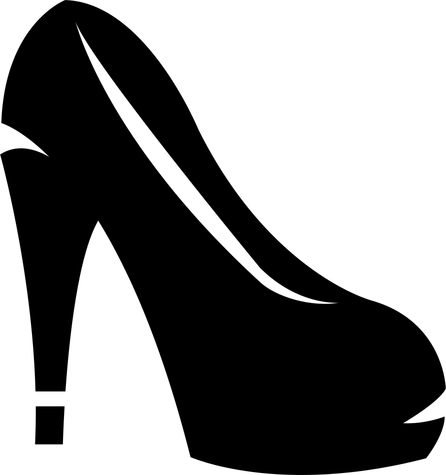 Classic Black High Heel Silhouette PNG Image