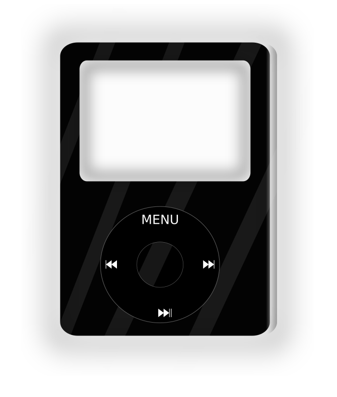 Classic Black Music Player PNG Image