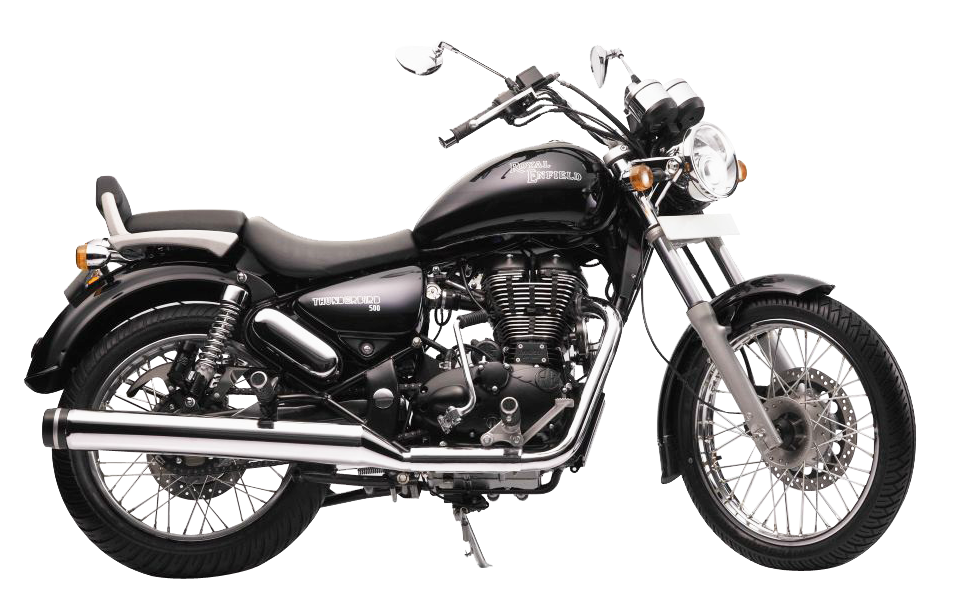 Classic Black Royal Enfield Motorcycle PNG Image