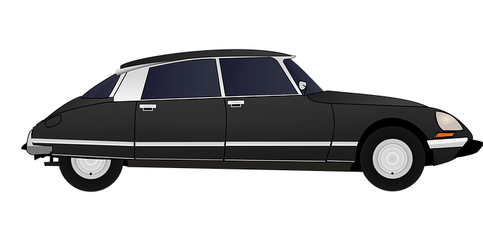 Classic Black Sedan Illustration PNG Image