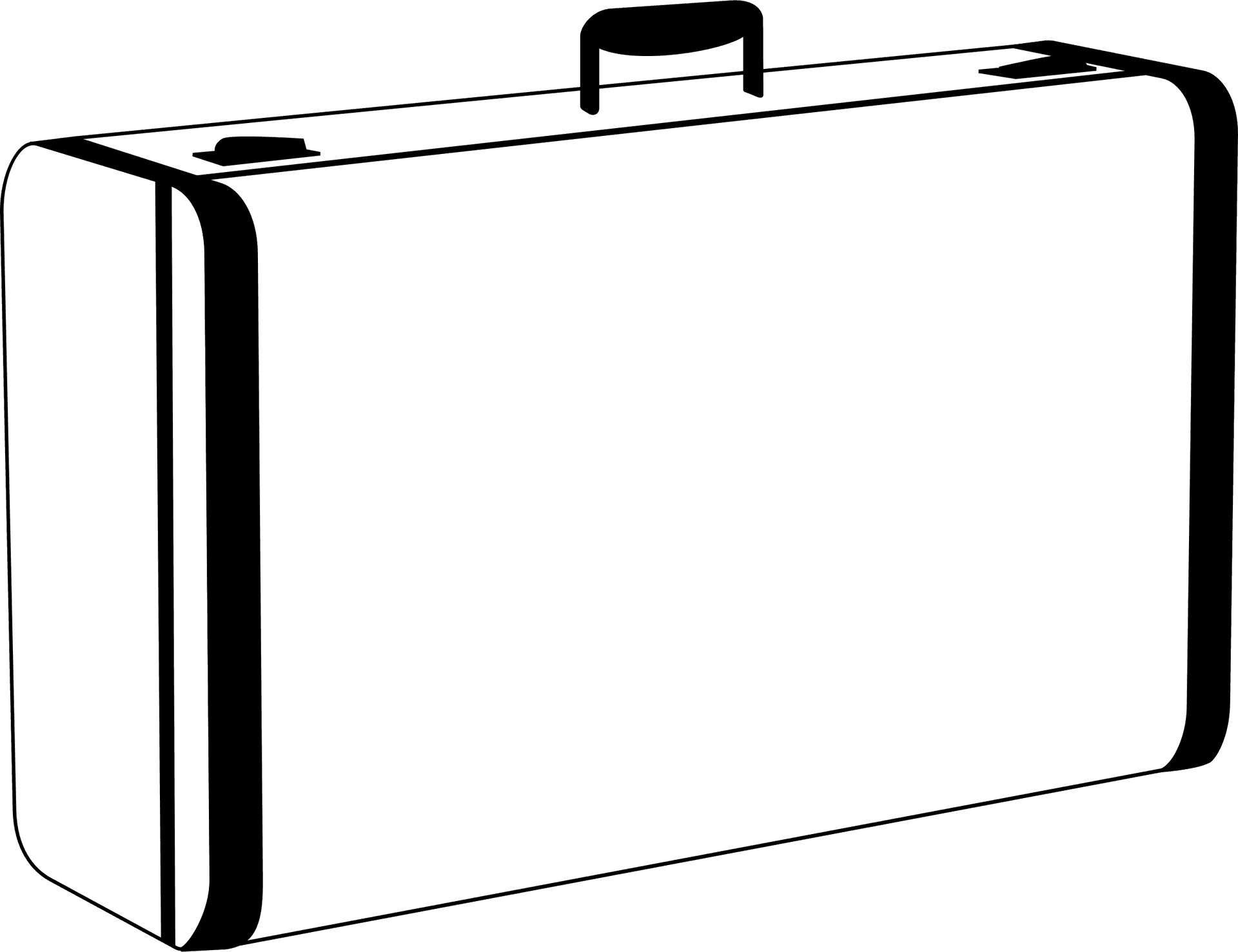 Classic Black Suitcase Vector PNG Image