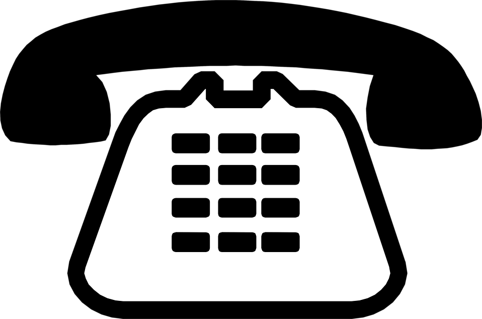 Classic Black Telephone Icon PNG Image