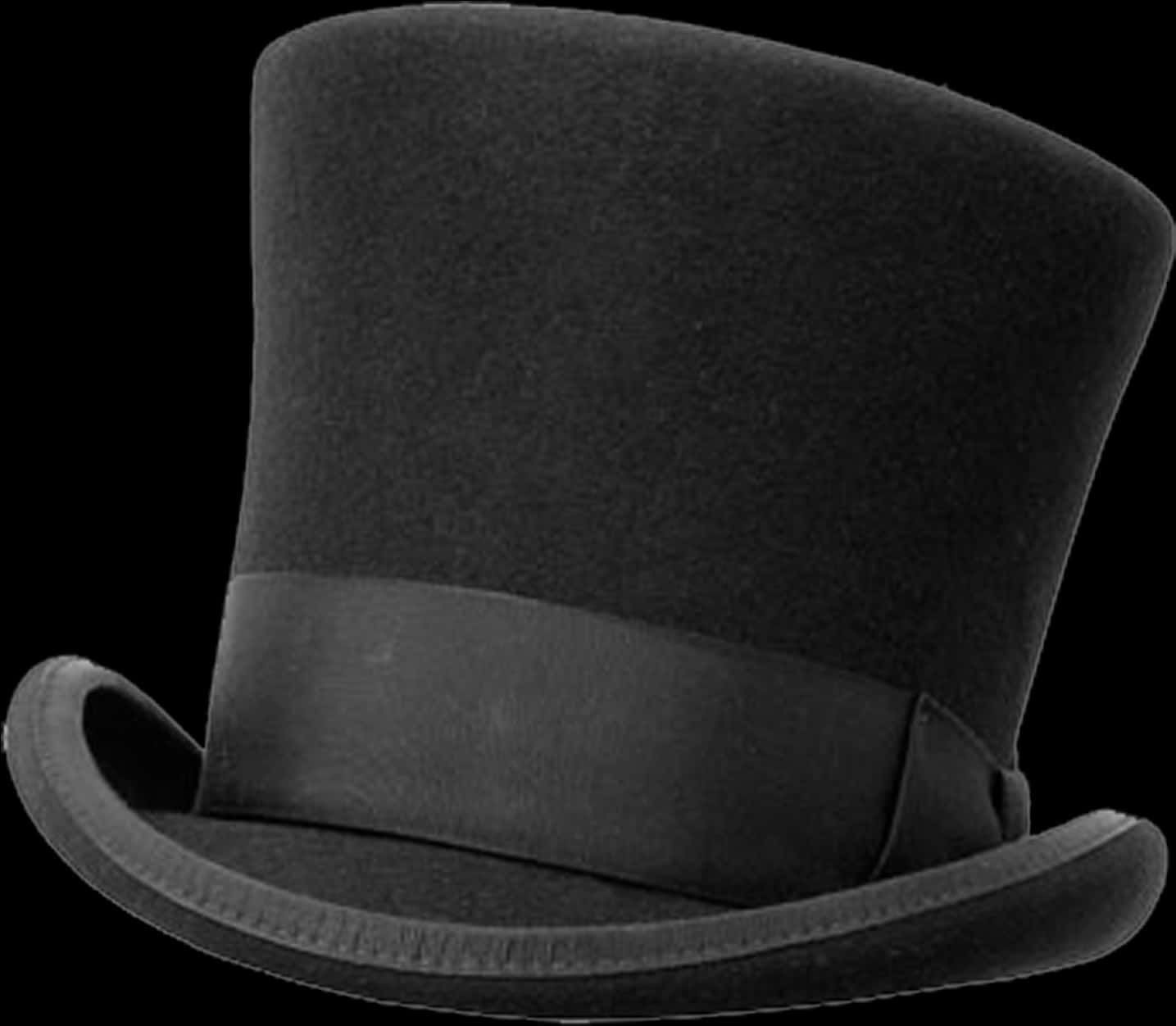 Classic Black Top Hat PNG Image