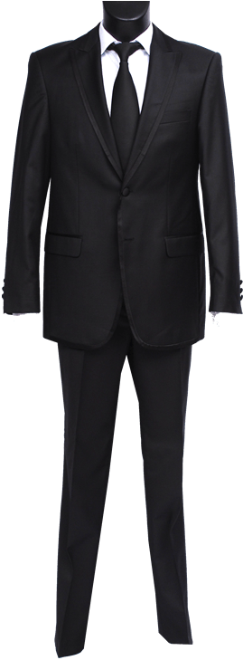 Classic Black Tuxedo Suit PNG Image