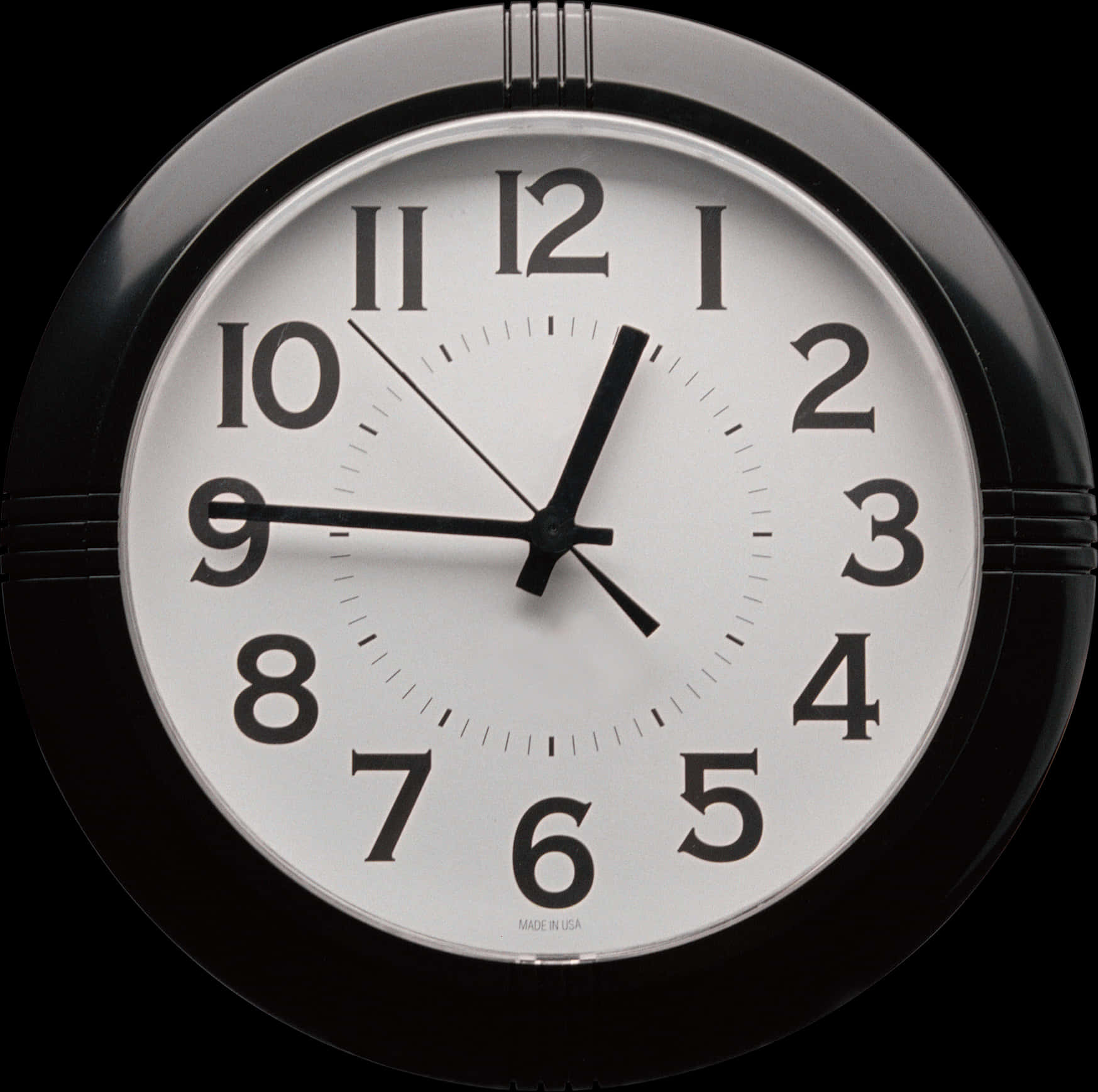 Classic Black Wall Clock PNG Image