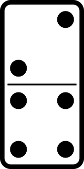 Classic Blackand White Domino Tile PNG Image