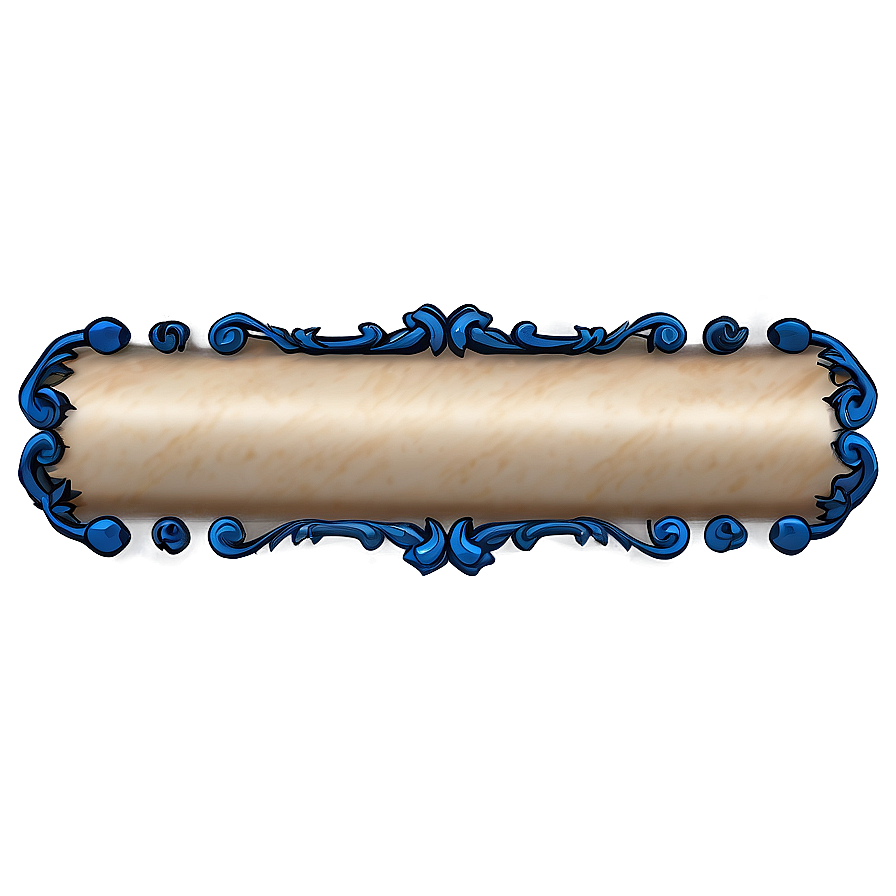 Classic Blue Scroll Border Png 06202024 PNG Image