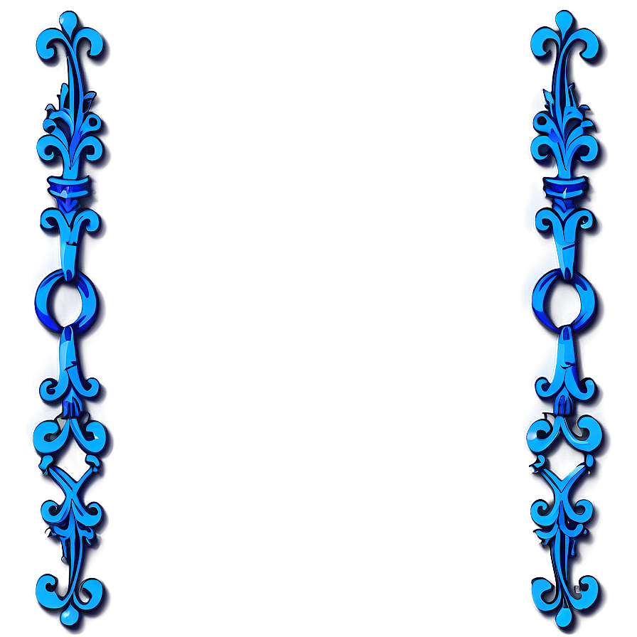 Classic Blue Scroll Border Png 46 PNG Image