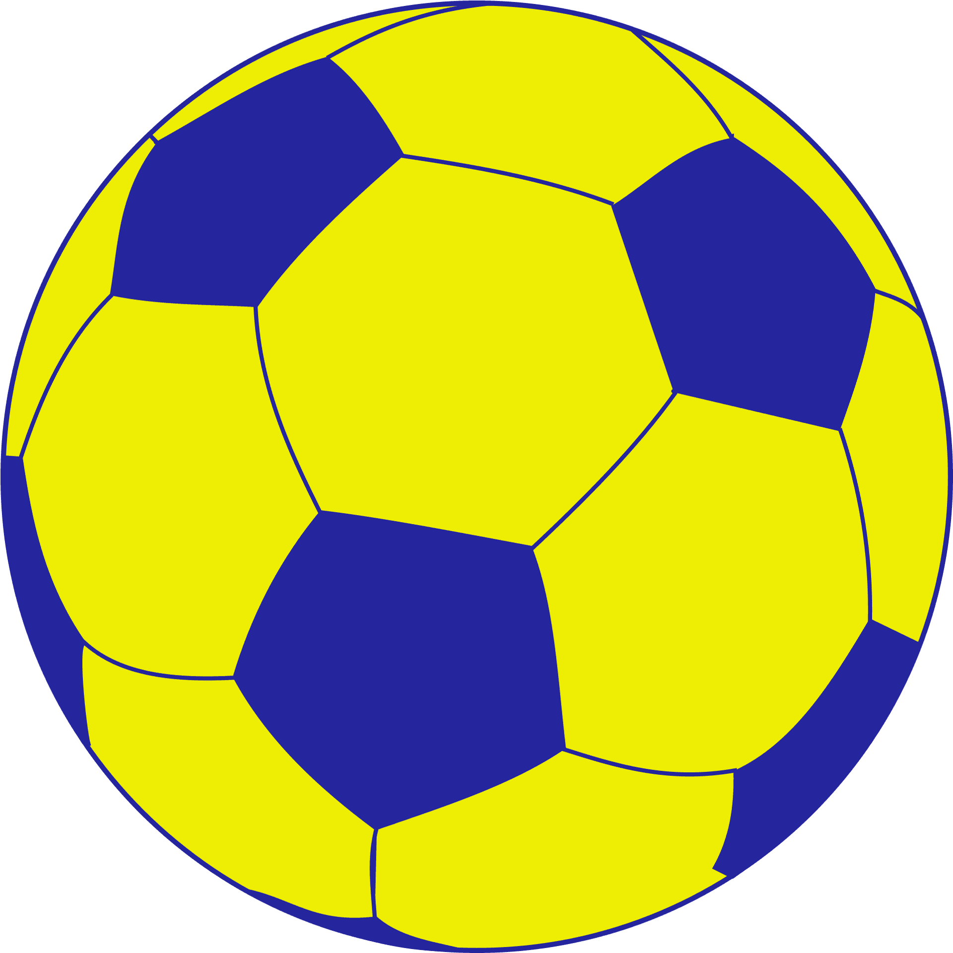 Classic Blueand Yellow Soccer Ball PNG Image