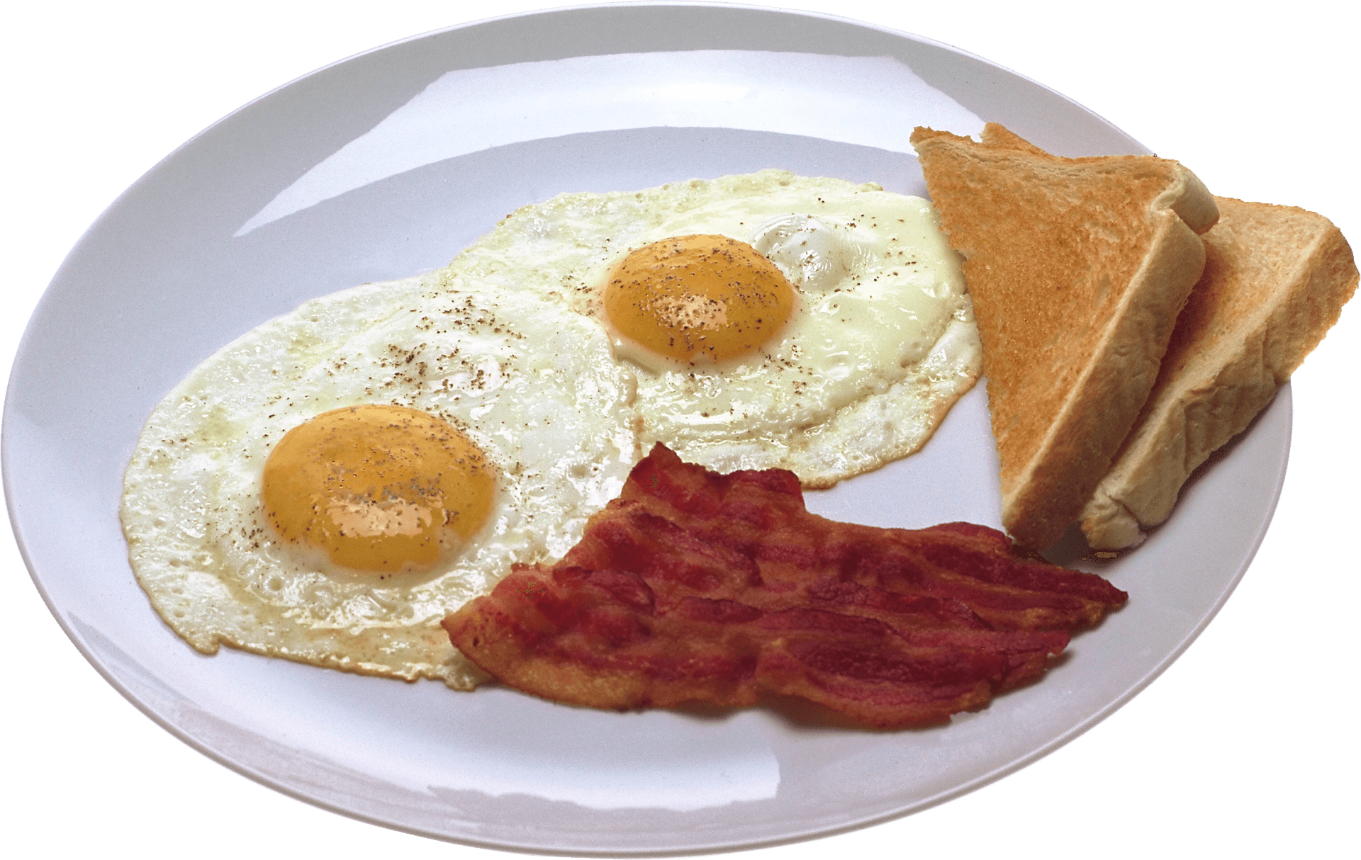 Classic Breakfast Platewith Eggs Bacon Toast PNG Image