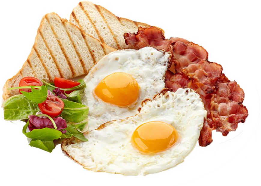 Classic Breakfast Platewith Eggs Baconand Toast PNG Image