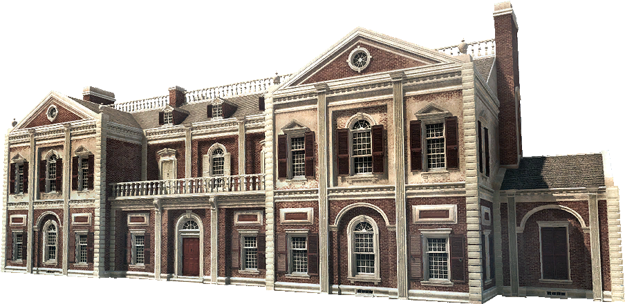 Classic Brick Mansion Exterior PNG Image