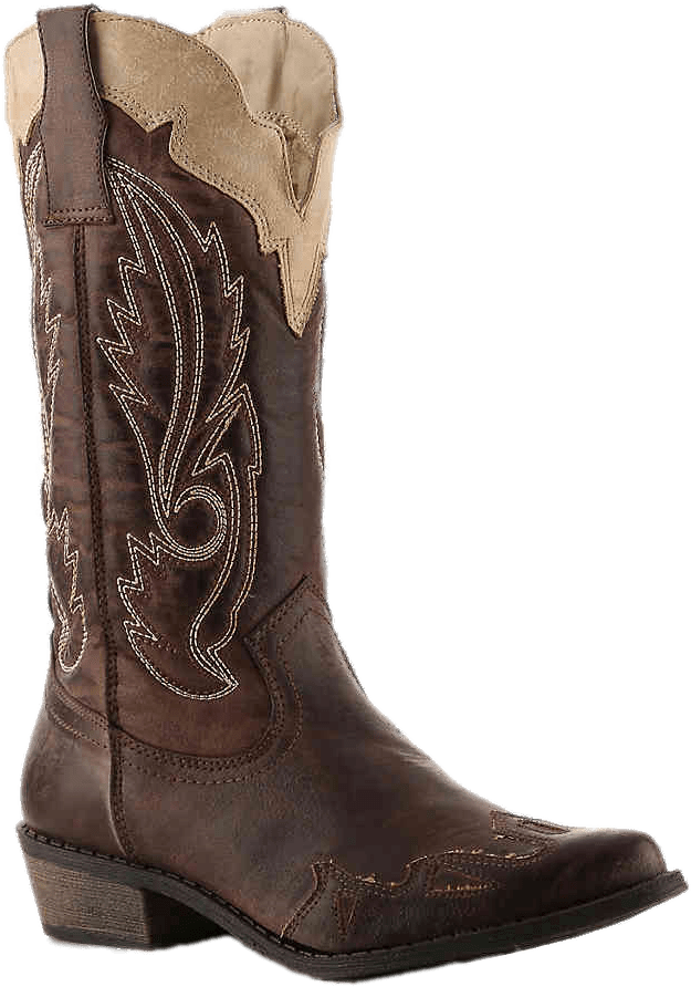 Classic Brown Cowboy Boot PNG Image