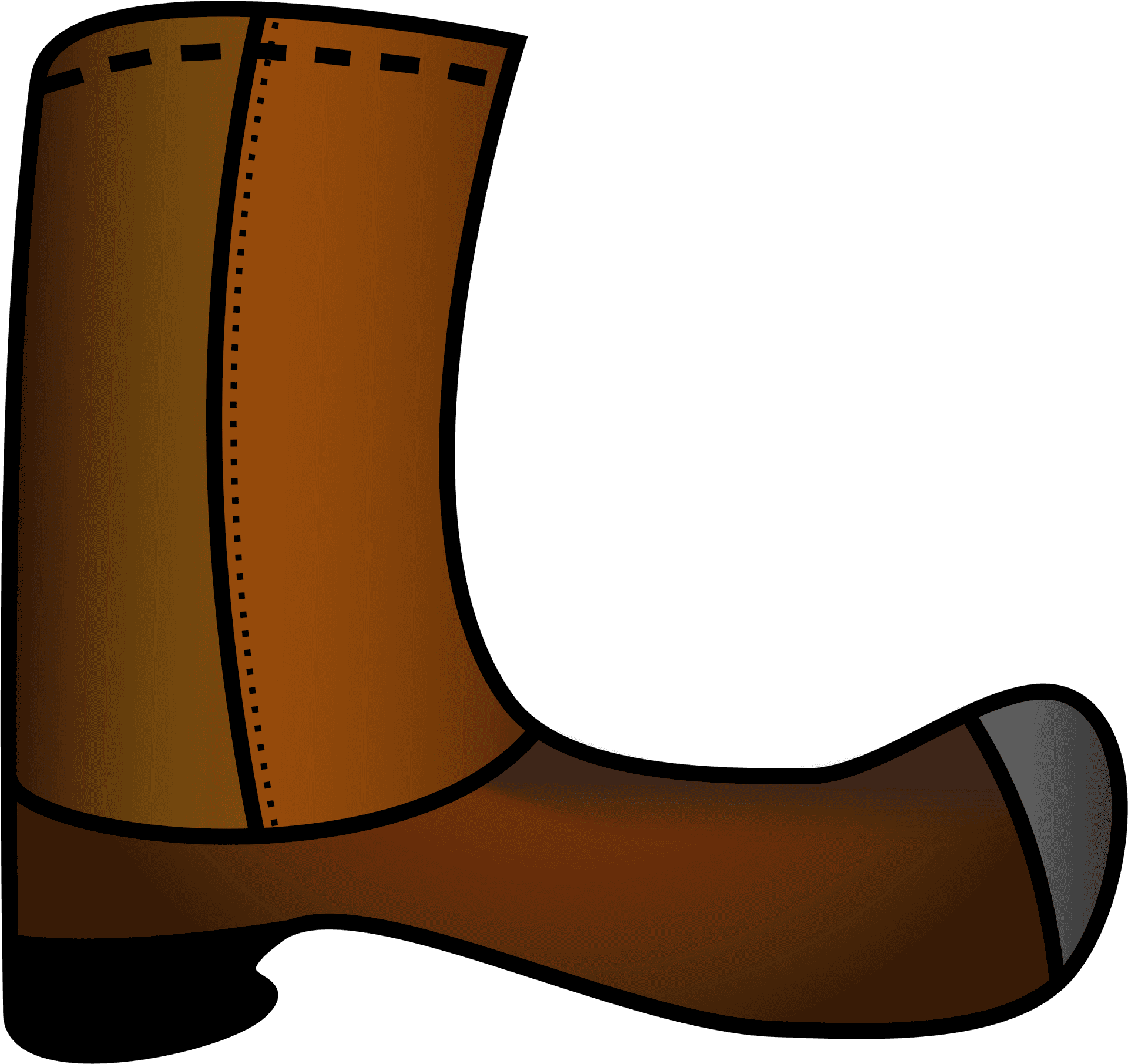 Classic Brown Cowboy Boot Illustration PNG Image