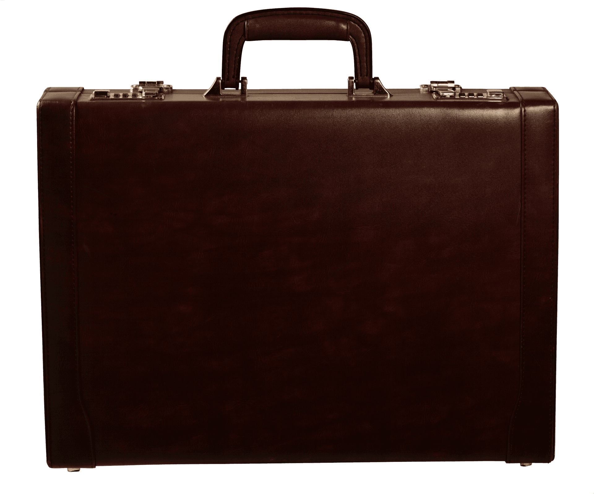 Classic Brown Leather Briefcase PNG Image