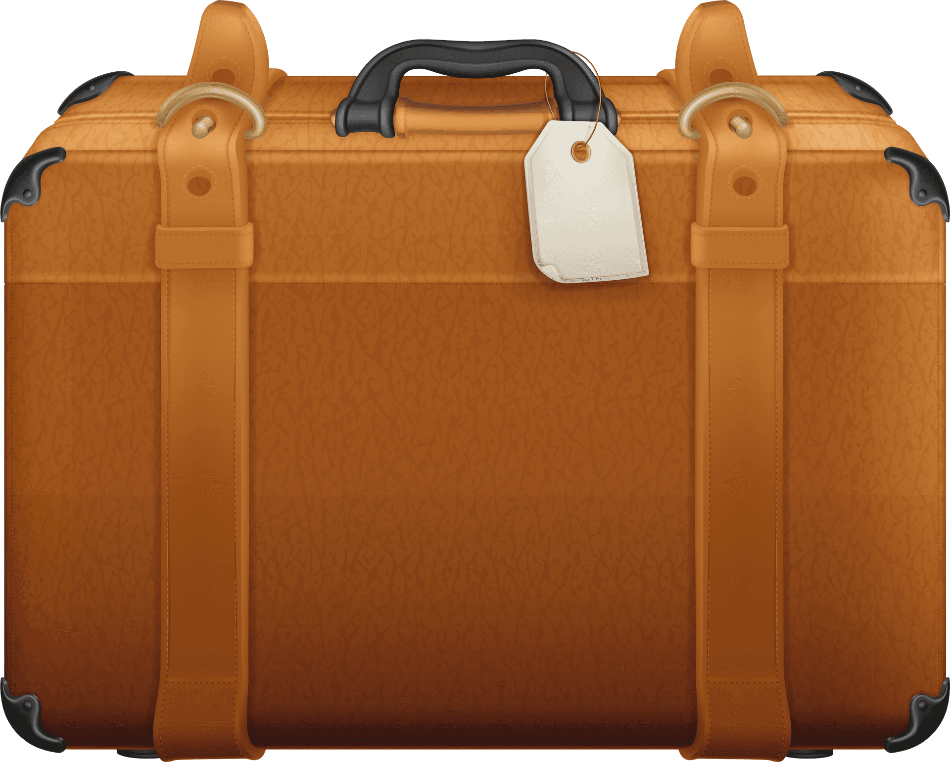 Classic Brown Leather Suitcase PNG Image