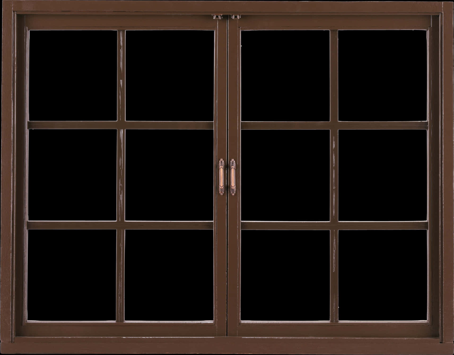 Classic Brown Windowwith Panes PNG Image