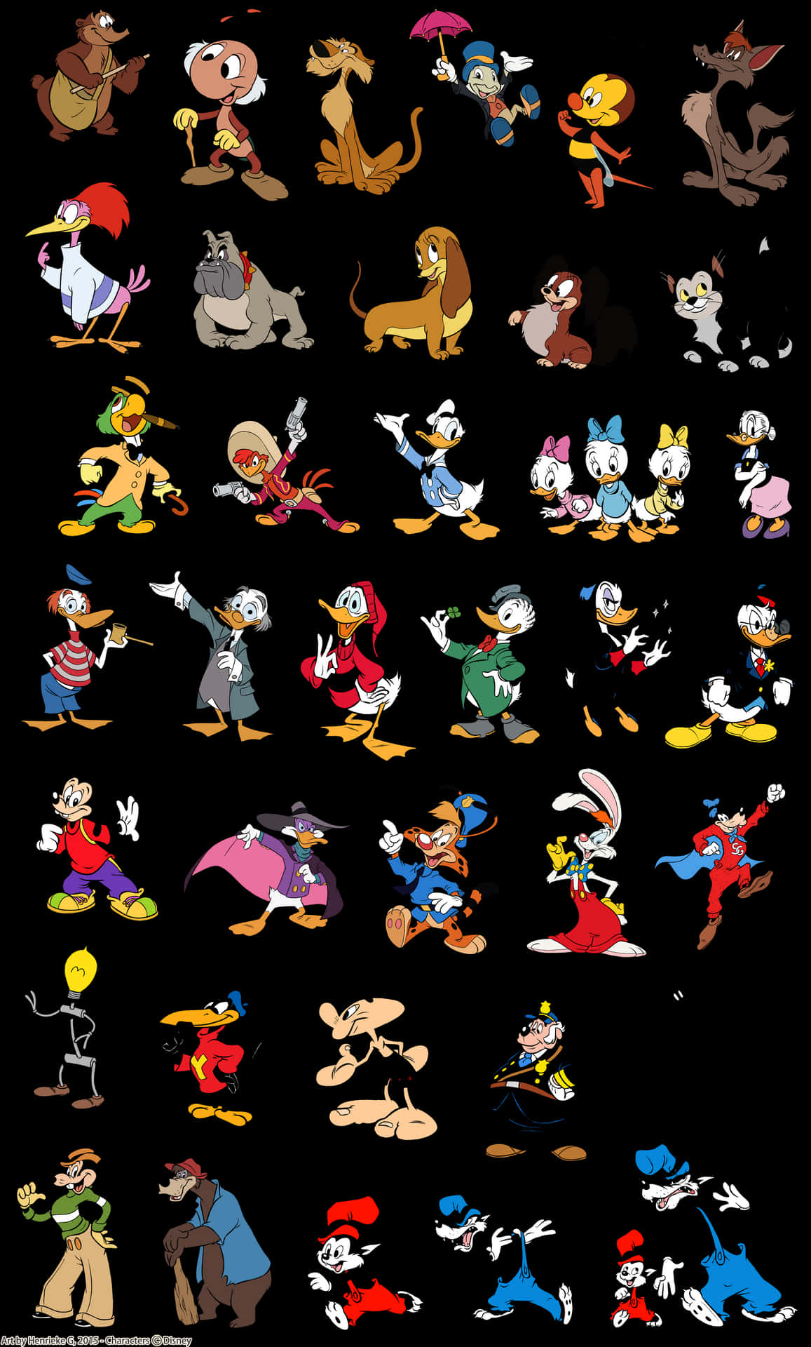 Classic Cartoon Characters Compilation PNG Image