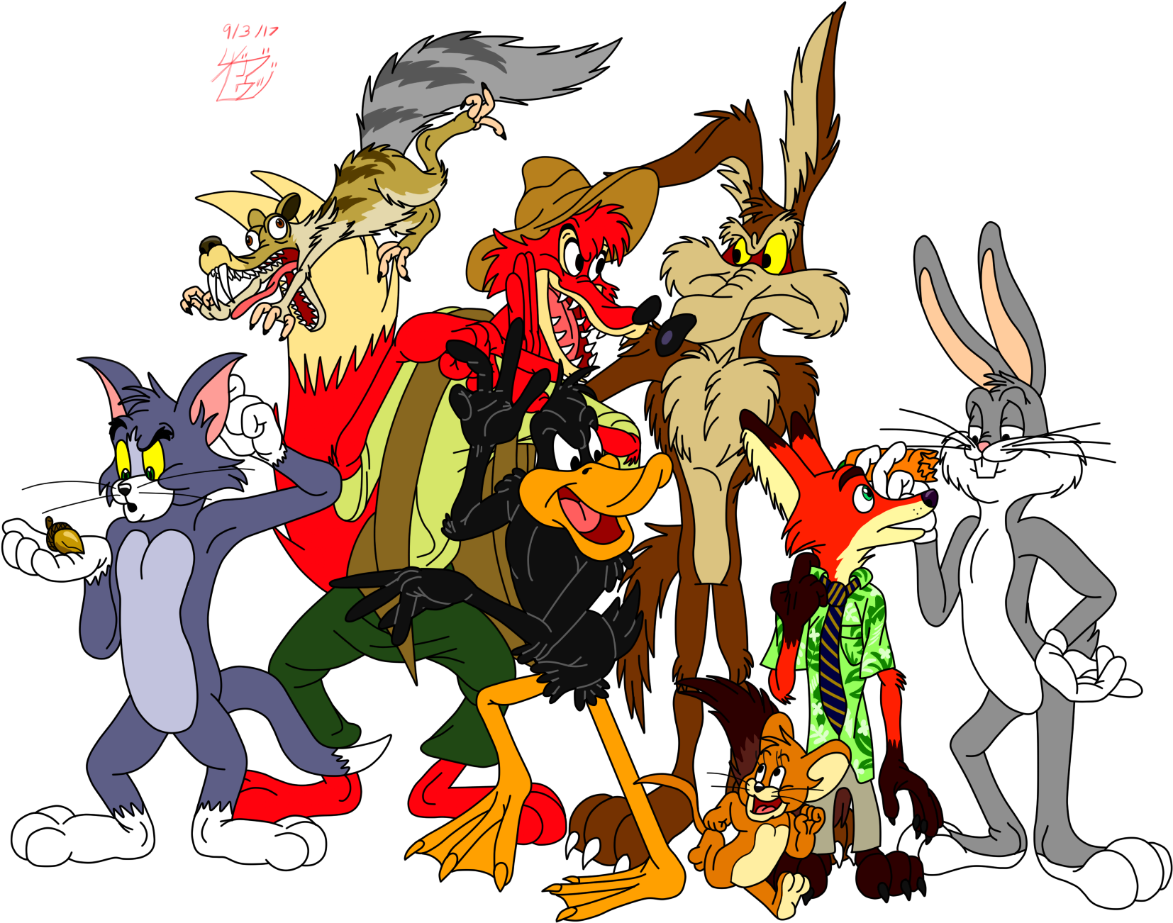 Classic_ Cartoon_ Characters_ Group PNG Image