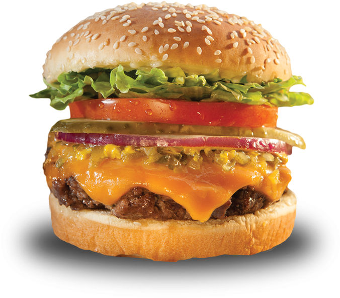 Classic Cheeseburger Deluxe PNG Image