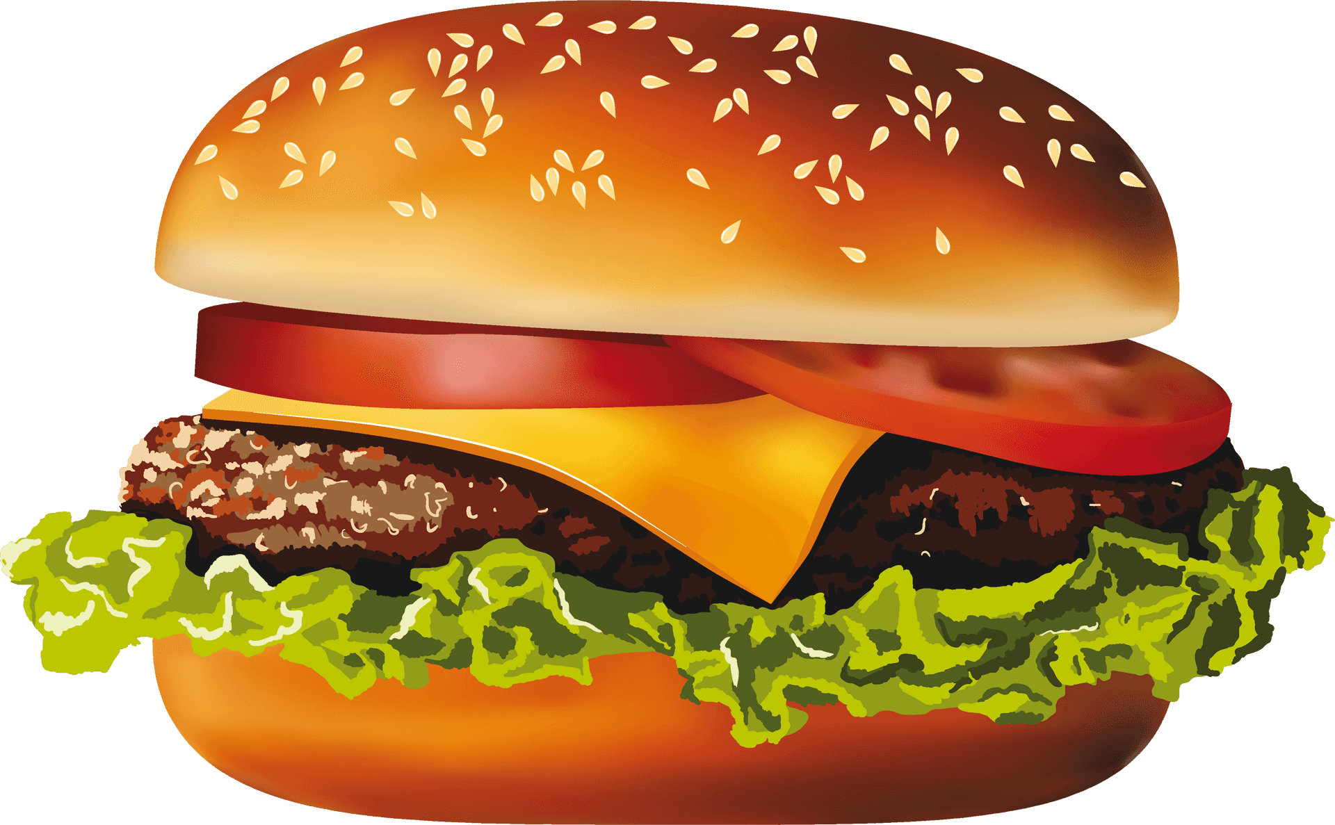 Classic Cheeseburger Illustration PNG Image