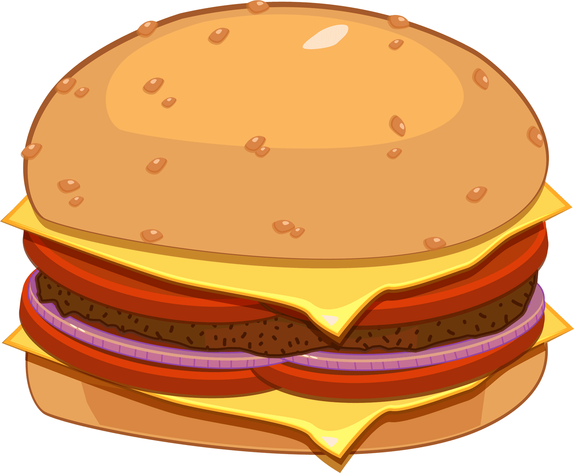 Classic Cheeseburger Illustration PNG Image