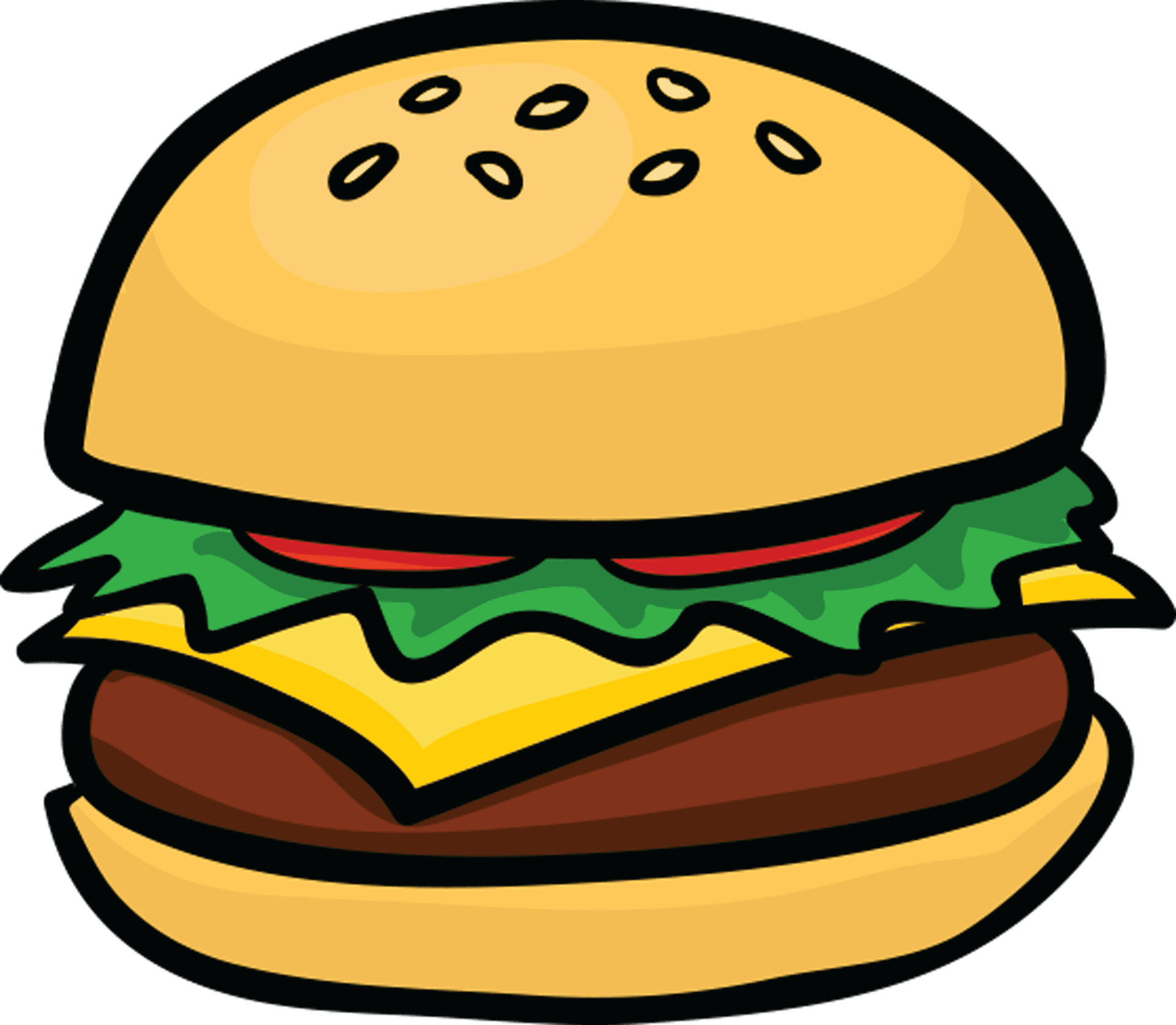 Classic Cheeseburger Illustration.png PNG Image