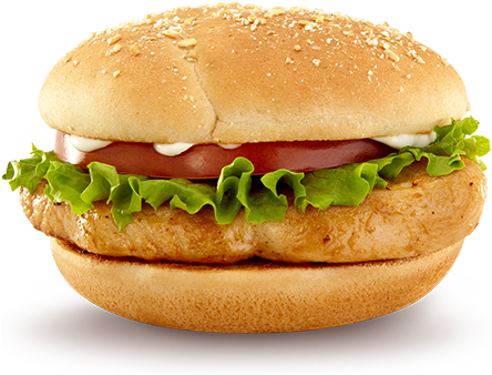 Classic Chicken Burger PNG Image