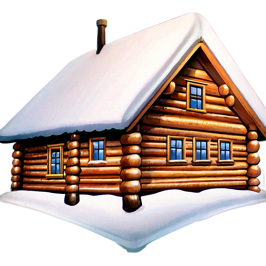 Classic Christmas Log Cabin Png 06252024 PNG Image