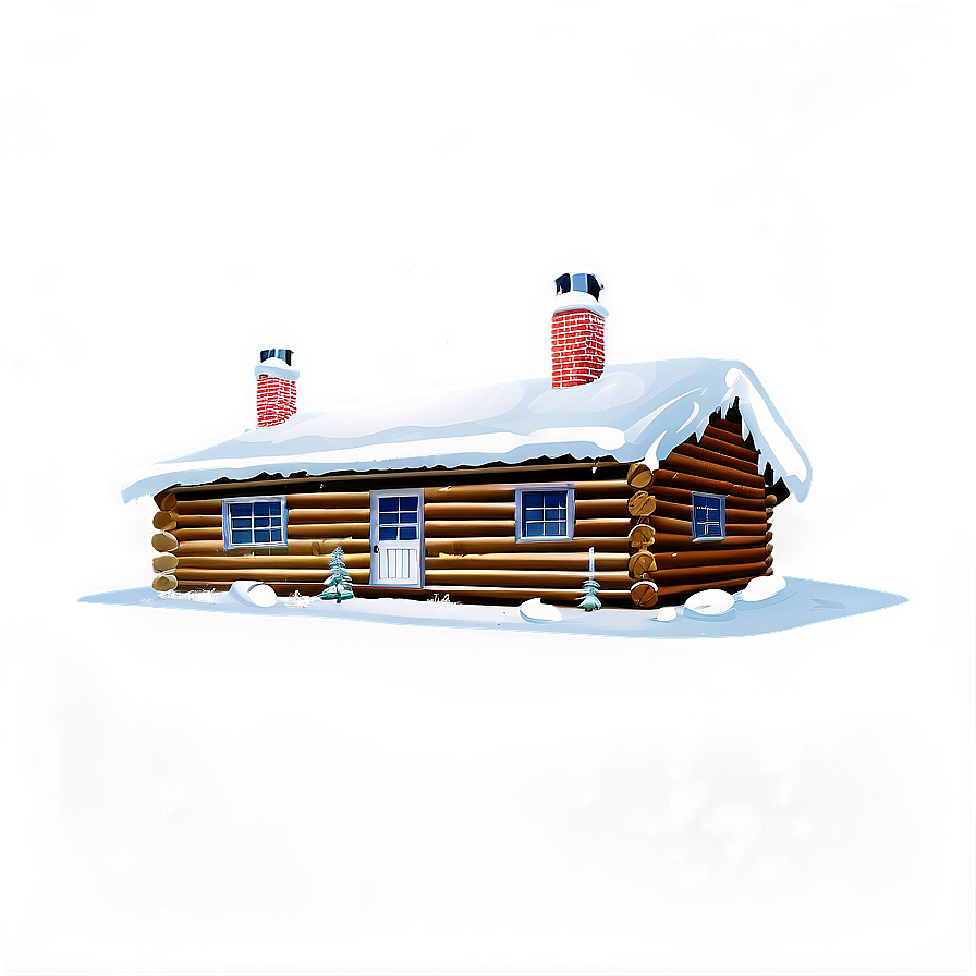 Classic Christmas Log Cabin Png Bdq PNG Image