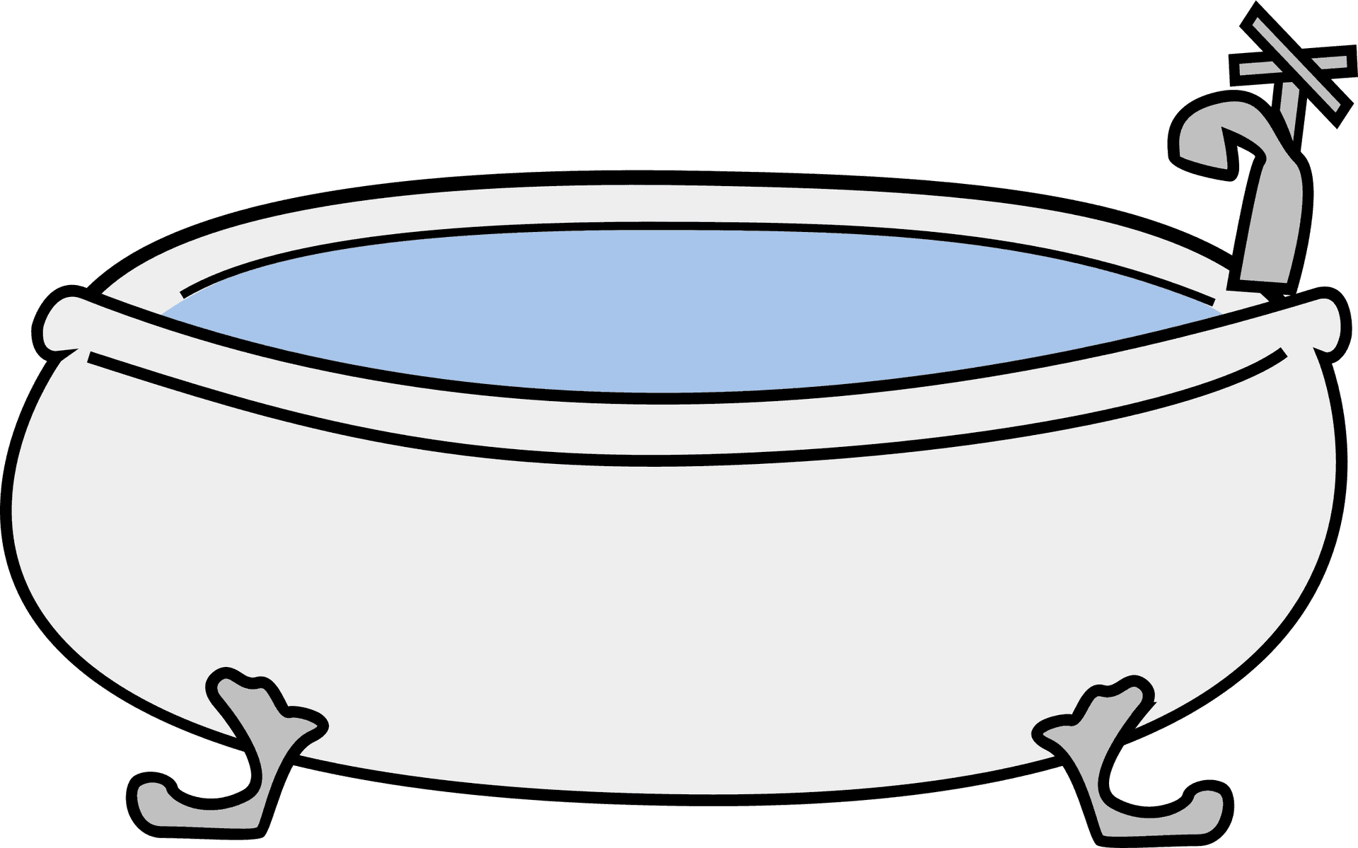 Classic Clawfoot Bathtub Illustration PNG Image